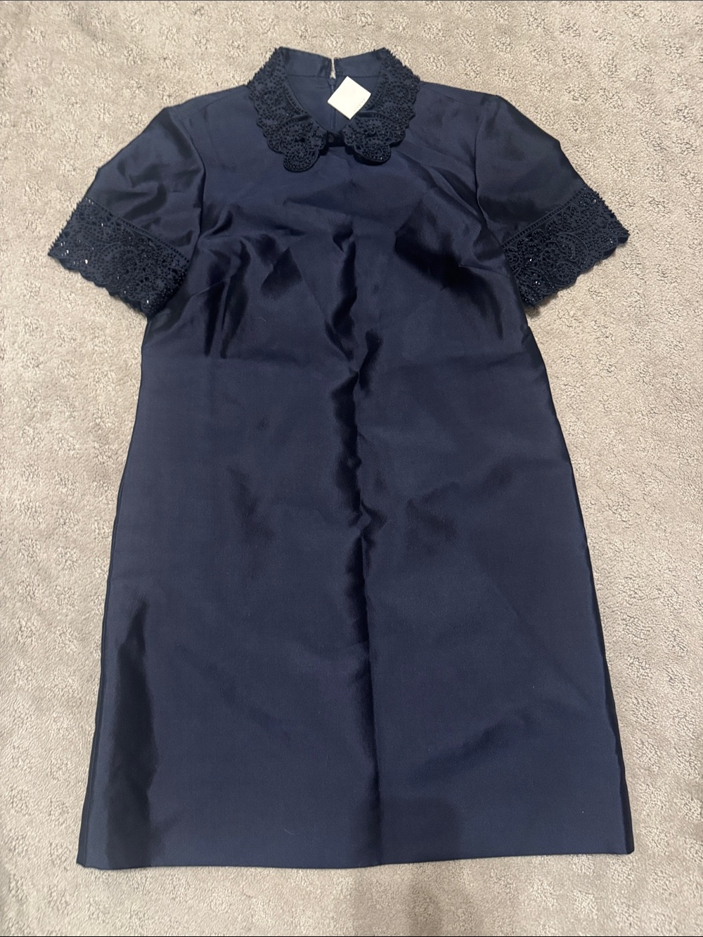 J. Crew Navy Lace Collar Shift Dress